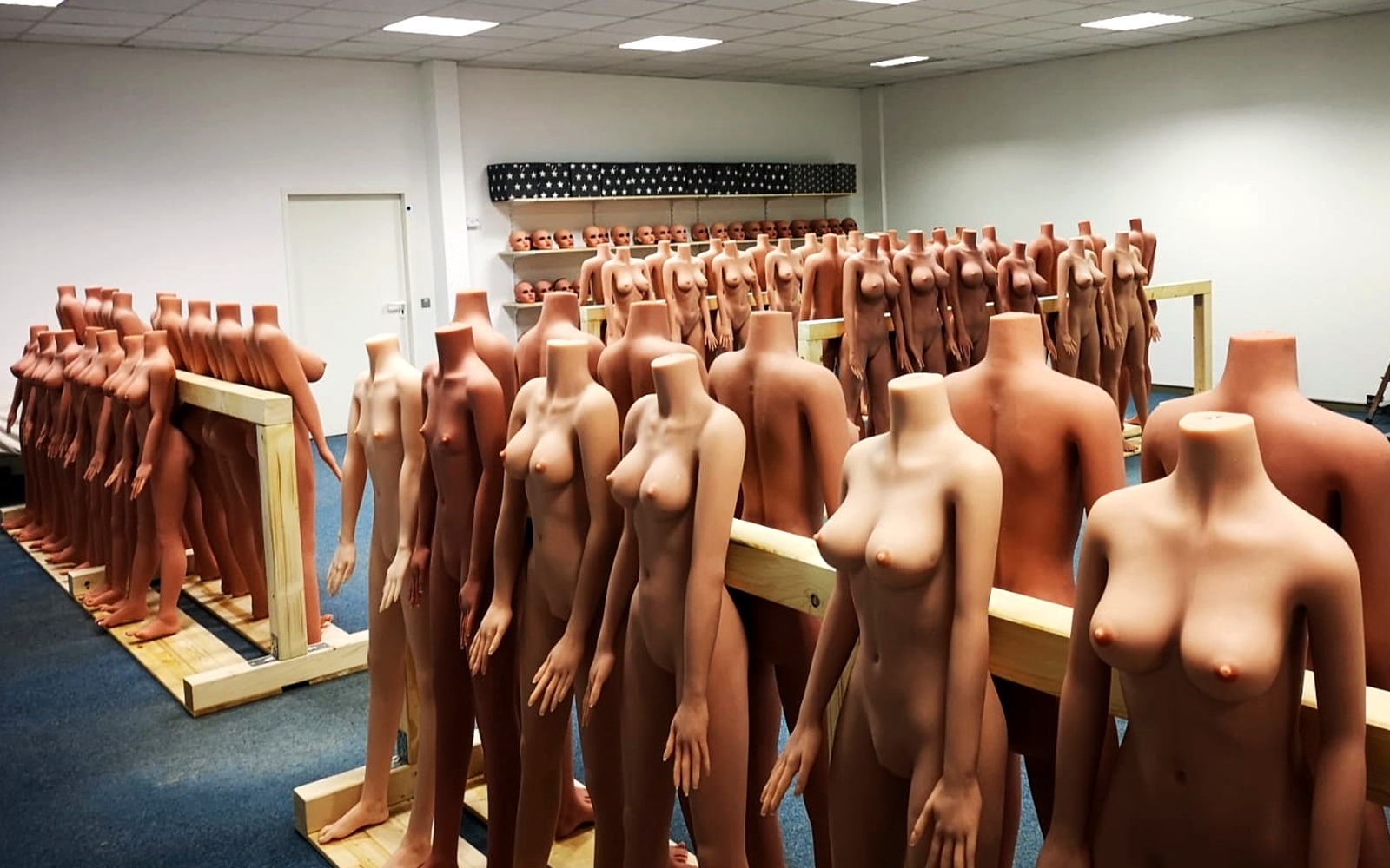 Partner showroom in Germany: models displayed in rows